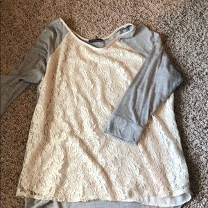 Lace baseball tee